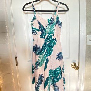 Old Navy Cami Dress (Light Pink with Monstera Plant Design)